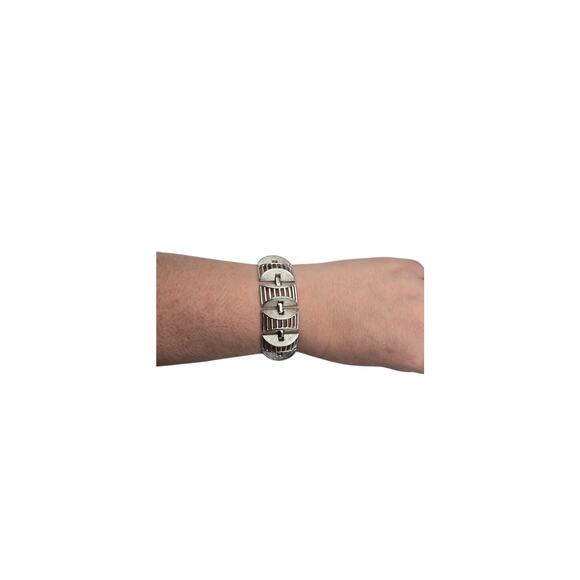 Sarah Coventry Vintage Mid-Century Silver Cage Bracelet - Picture 4 of 7